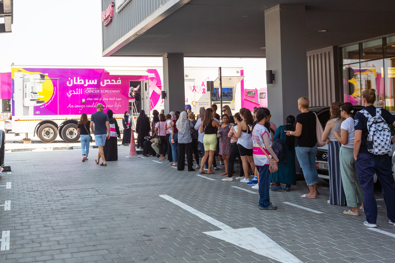 Pink Caravan Breast Cancer Screening in Brands For Less Dubai - FOCP