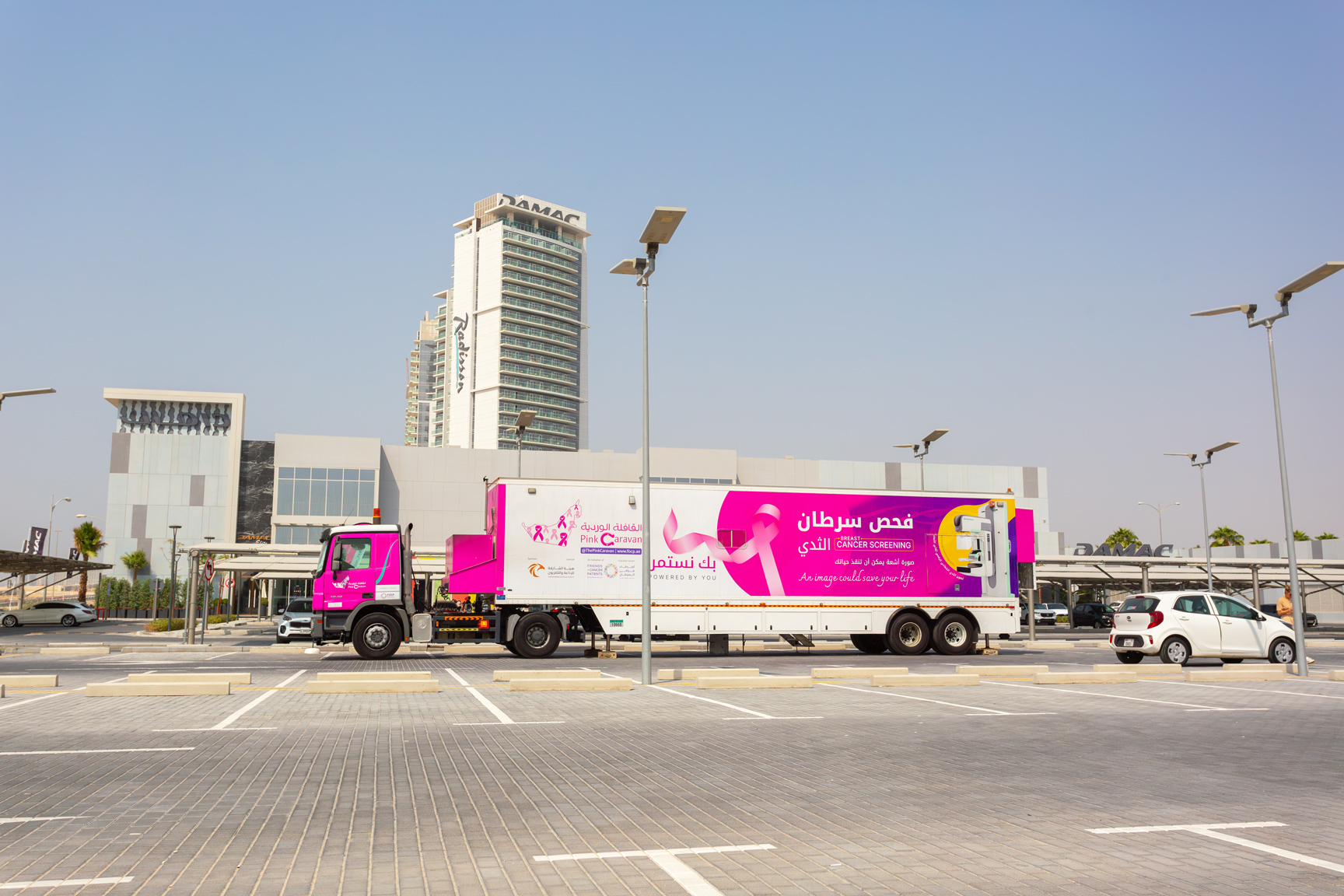 Pink Caravan Breast Cancer Screening in Damac Hills Dubai - FOCP